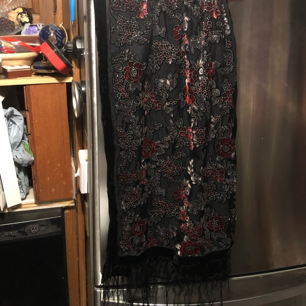 Burnt Velvet Fringe Scarf- 459 $35 or $30 w/offer